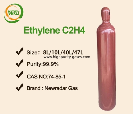 Ethene Packaged 40L Cylinders For Specialty Glass , Ethylene C2H4 99.99%