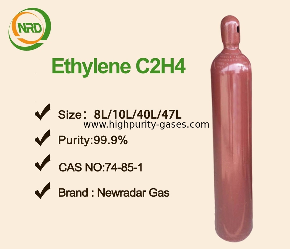 Ethene Packaged 40L Cylinders For Specialty Glass , Ethylene C2H4 99.99%