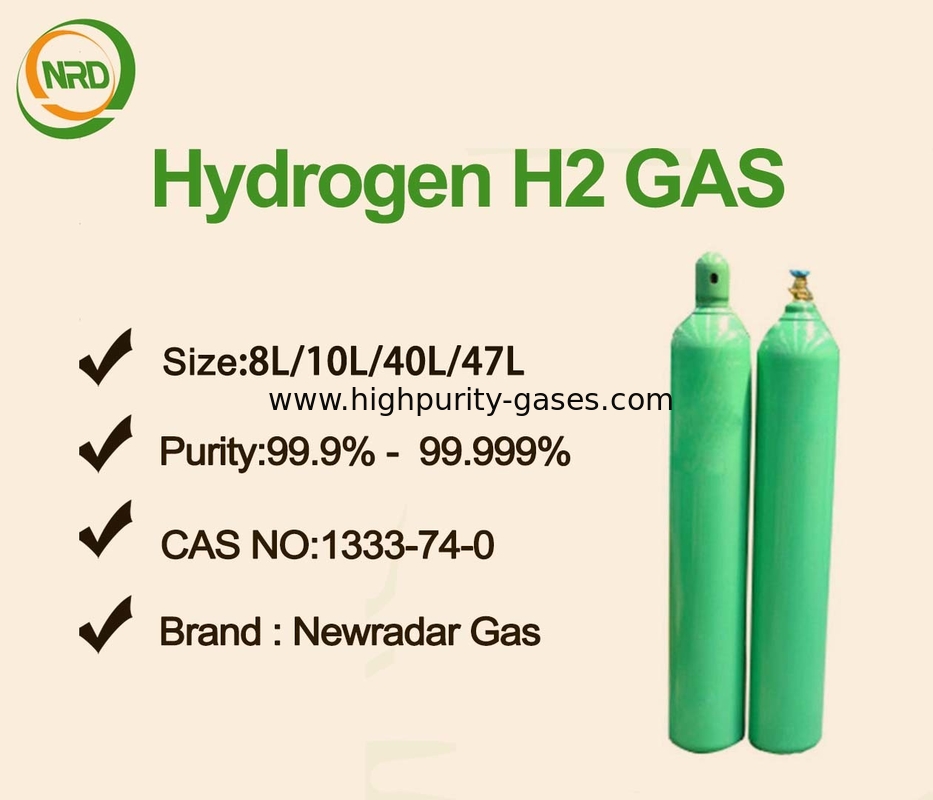 Colorless High Purity Gases H2 Hydrogen Gas 0.8L - 80L Cylinders For Coolant